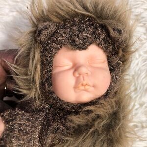 Anne Geddes Hedgehog Sleeping Baby Furry 9” Doll 1999